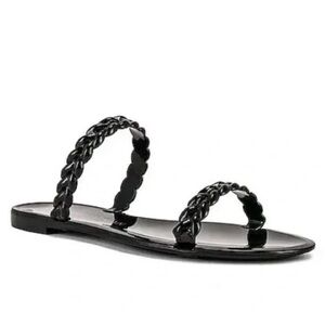 STUART WEITZMAN BRAIDA SAWYER JELLY SANDALS IN BLACK 37.5 EU 7 US